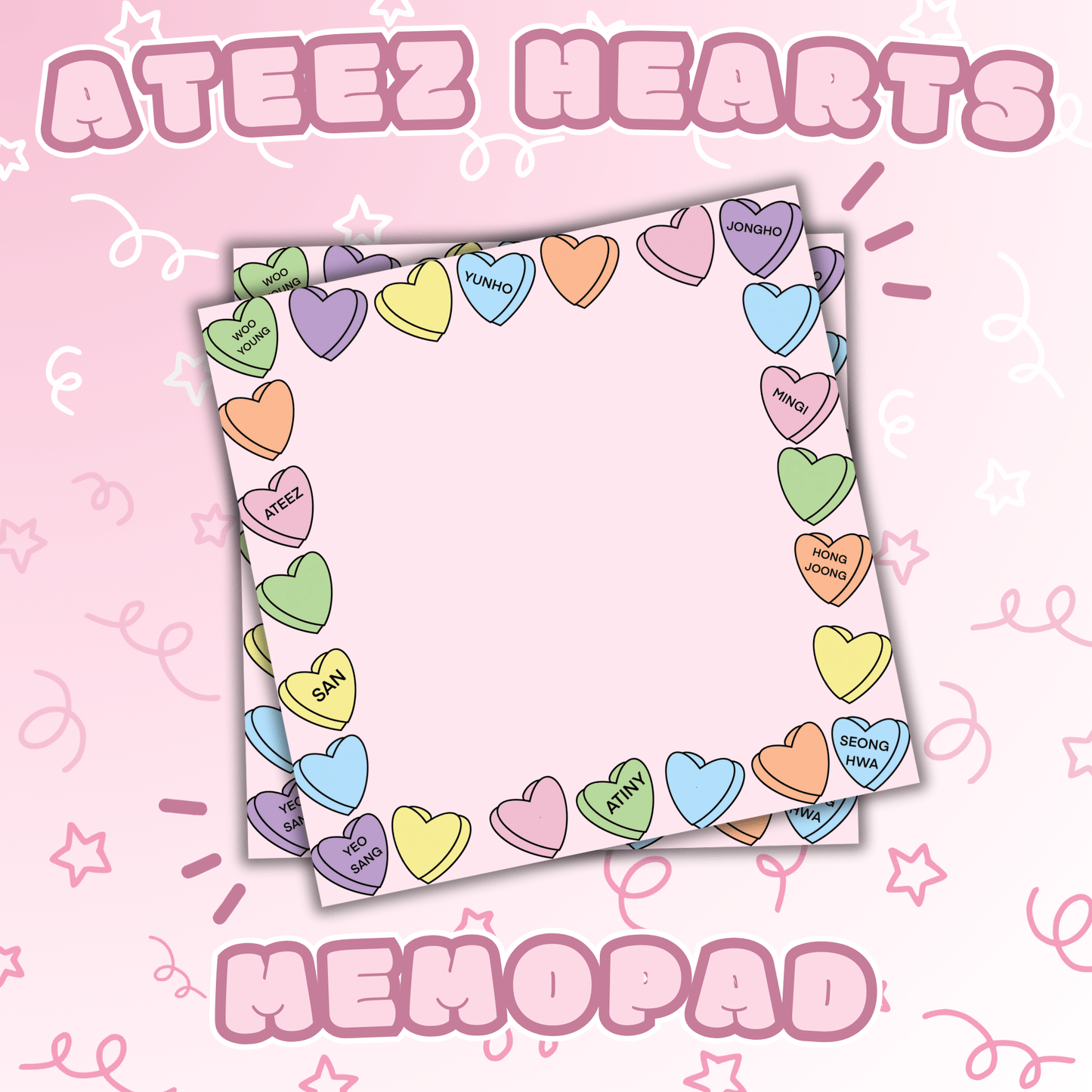 Ateez Hearts Memo Pad