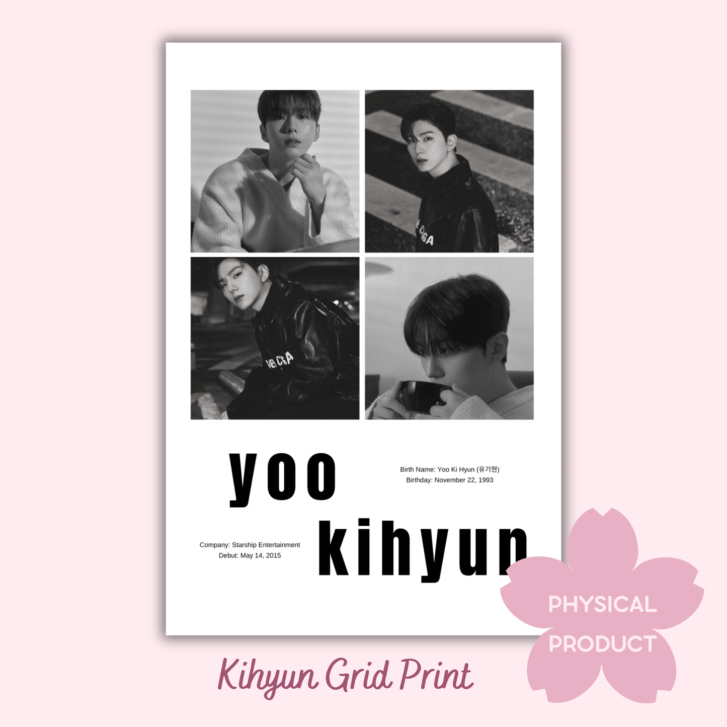 MONSTA X | Kihyun Grid Print