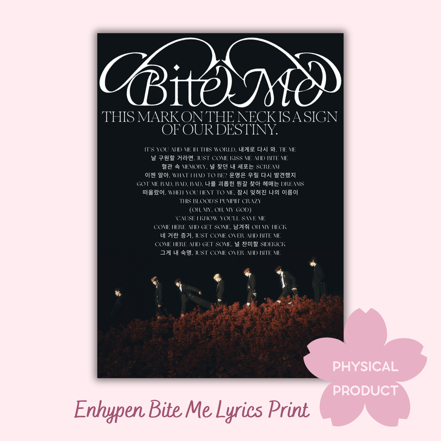 Enhypen | Bite Me Lyrics Print