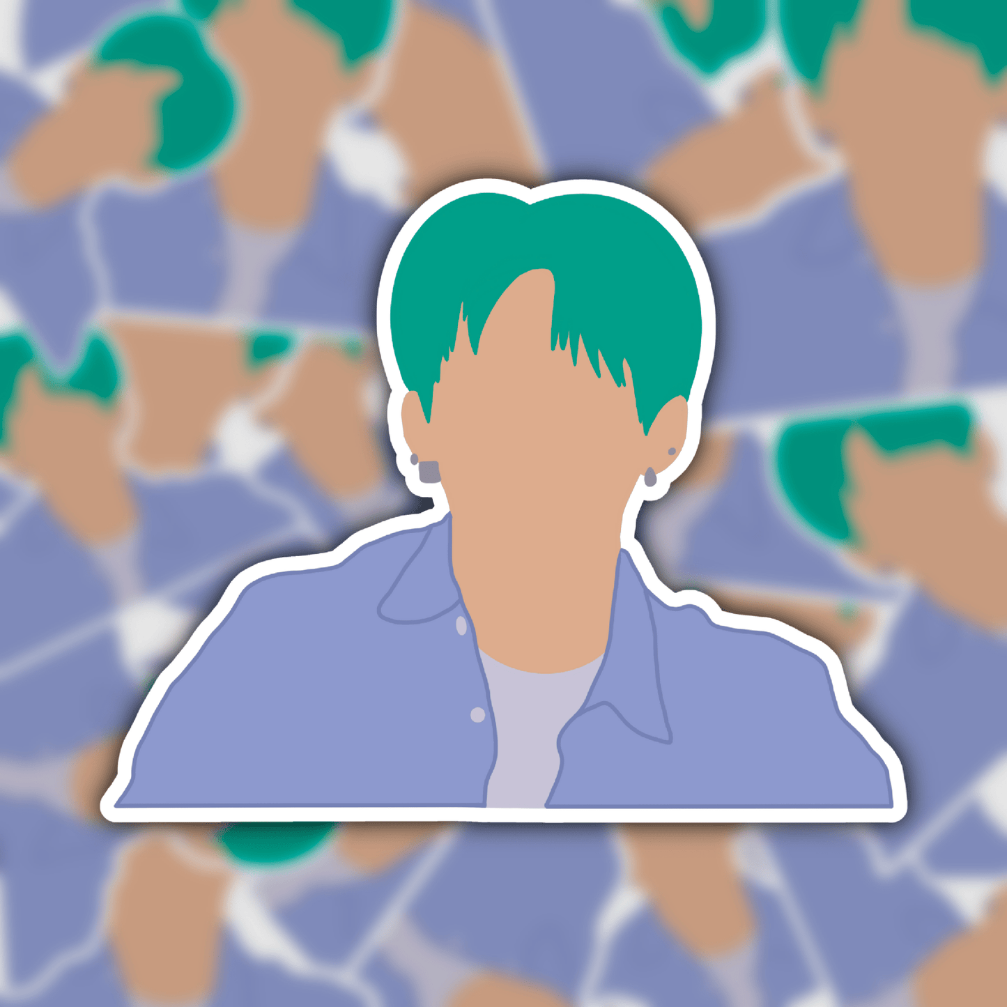 TREASURE | Hyunsuk Teal Hair Sticker
